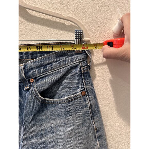 Vintage Levis 501 Blue Solid High Rise Straight Leg Jeans Size Waist 32 - Picture 7 of 10